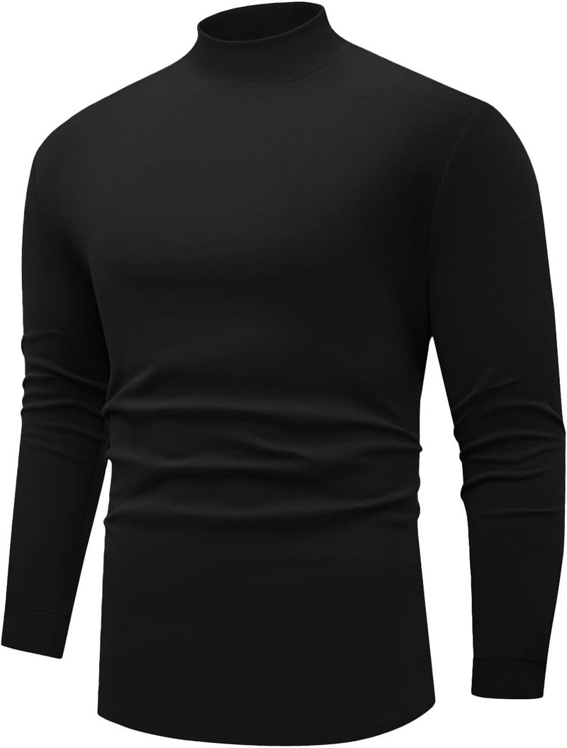 Sailwind Men's Mock Turtleneck Long Sleeve Shirt Cotton Basic Thermal Undershirt Lightweight Pullover - Image 2
